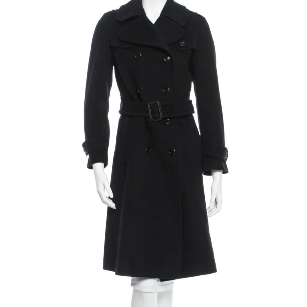 Burberry Black Wool Cashmere coat women Sz 4